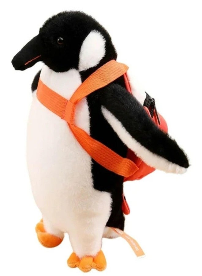 تيكلز لعبة البطريق اللطيف مع حقيبة ظهر، لعبة طائر محشوة ناعمة للأطفال، هدية عيد ميلاد للأولاد والبنات (اللون: أسود وأبيض، الحجم: 30 سم) - Image 3